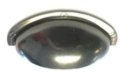 Poignée de Meuble Coquille – 64mm d’Entraxe – Argent Vieilli (Lot de 2)