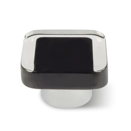 Bouton de Meuble - Noir/Acrylique - 38x38mm (Lot de 2)