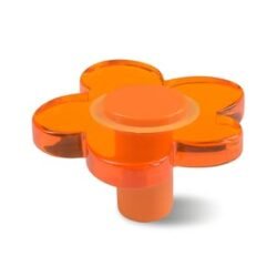 Bouton de Meuble Fleur – Orange/Acrylique – largeur 55mm (1 pièce)