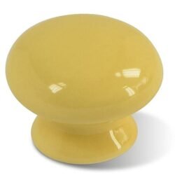 Bouton de Meuble – Porcelaine Jaune – ⌀ 33mm (Lot de 2)