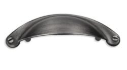 Poignée de Meuble Coquille – 64mm d’Entraxe – Noir brossé (Lot de 2)