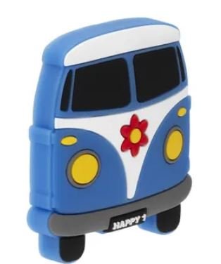 Bouton de Meuble en forme de Van Bleu, dimensions : 60 mm x 50 mm en Silicone