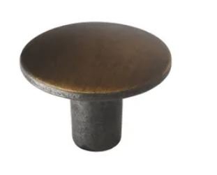 Bouton de Meuble - Laiton Brossé/Noir - ⌀ 30mm (Lot de 2)